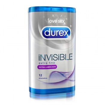 durex invisible extra lubricado 12 preservativos